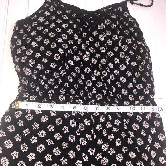 Francesca’s Black Boho Floral Lace Up Romper - Picture 7 of 7